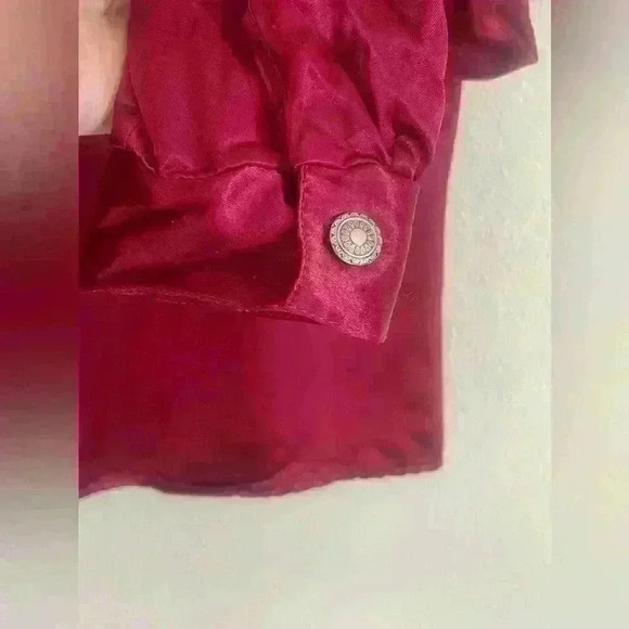 Vintage Roper Womens Western Button Down Show Shirt Maroon Size Large - Picture 6 of 8